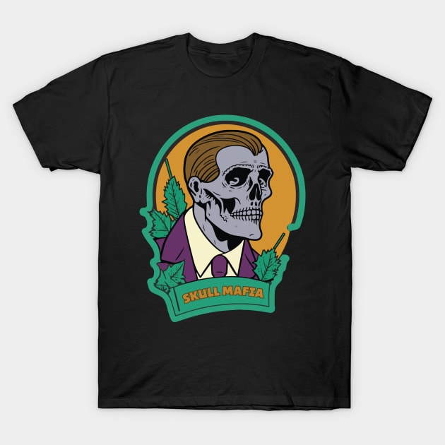 Skull Mafia Boss Wanted T-Shirt by Artfully Cave 